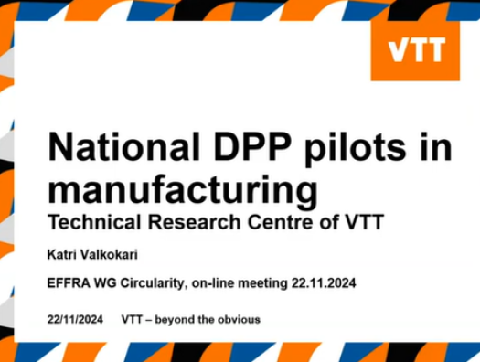 VTT @ EFFRA WG Circularity online meeting  22 November 2024