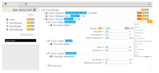 Handling process simulator module (theoretical model)										